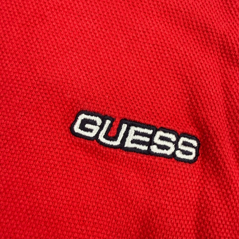 Vintage Guess Jeans T-Shirt Mens Large Red V-Neck Short Sleeve Streetwear Y2K - Picture 7 of 8